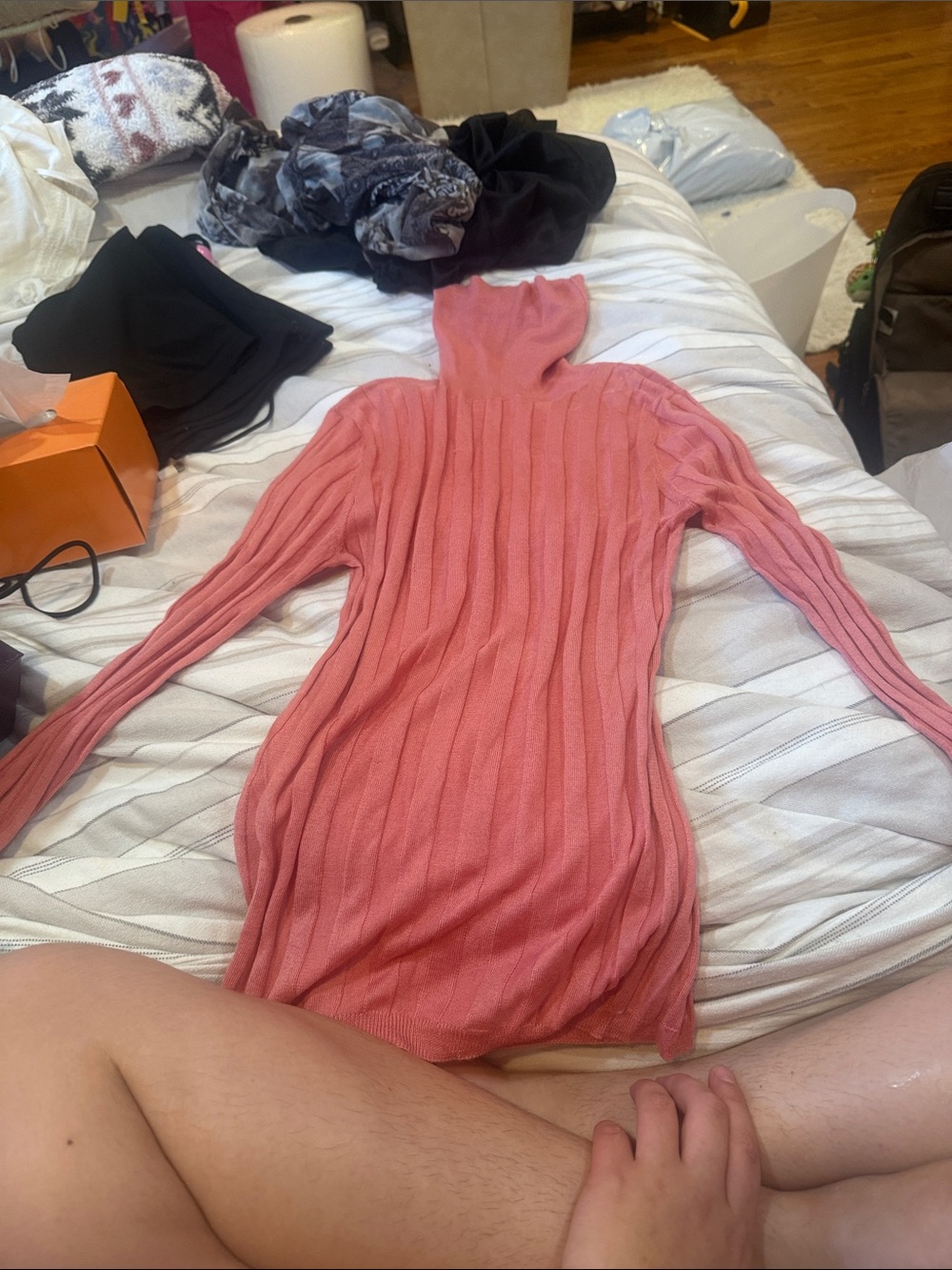 BCBGMaxAzria Coral Ribbed Turtleneck sweater medium